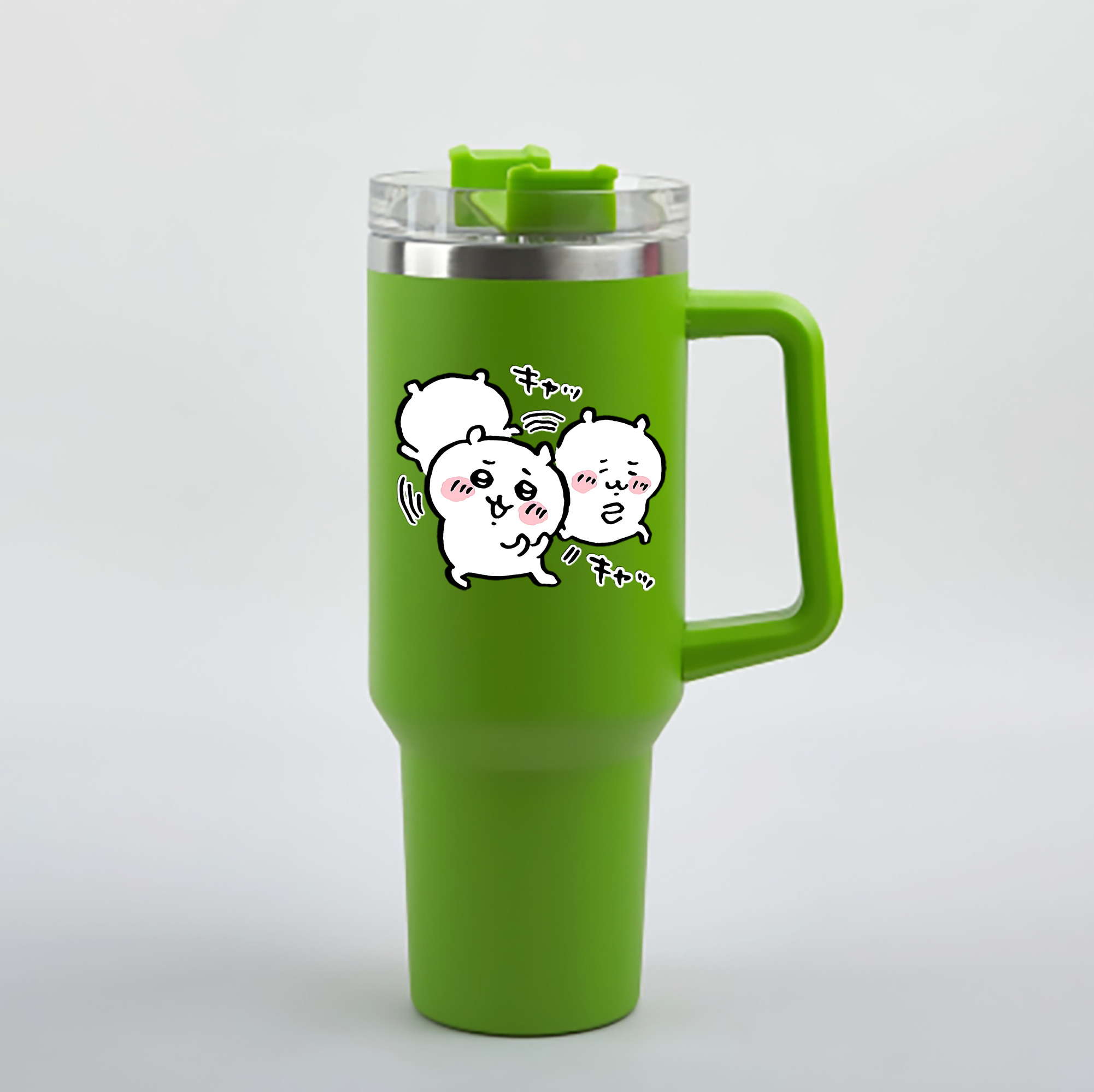 （画像用） ちいかわ ちいかわ Chii-kawa chiikawa 1200mL車用タンブラー - クリスタルステッカー（プラスチックストロー付き）